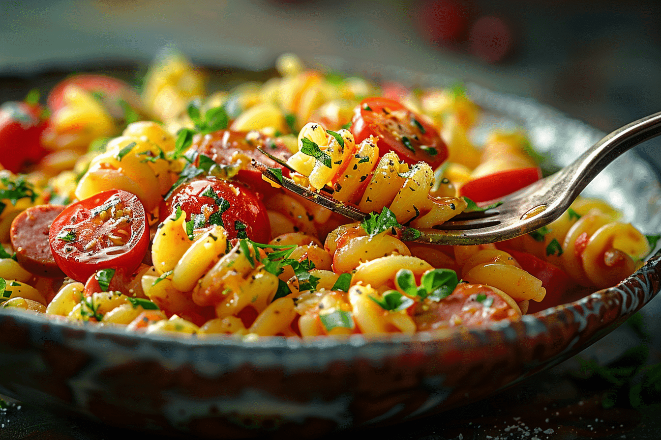 Cold pasta salad with summer sausage recipe